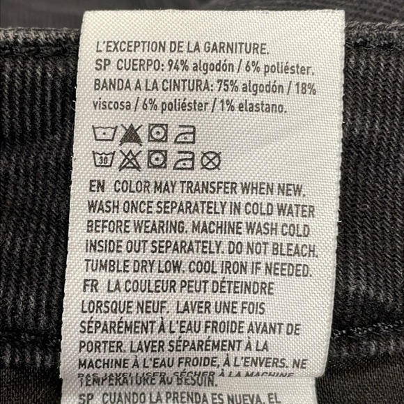 American Eagle Mom Short Black Wash Denim Jean Shorts High Rise Distressed 10 - Picture 13 of 16